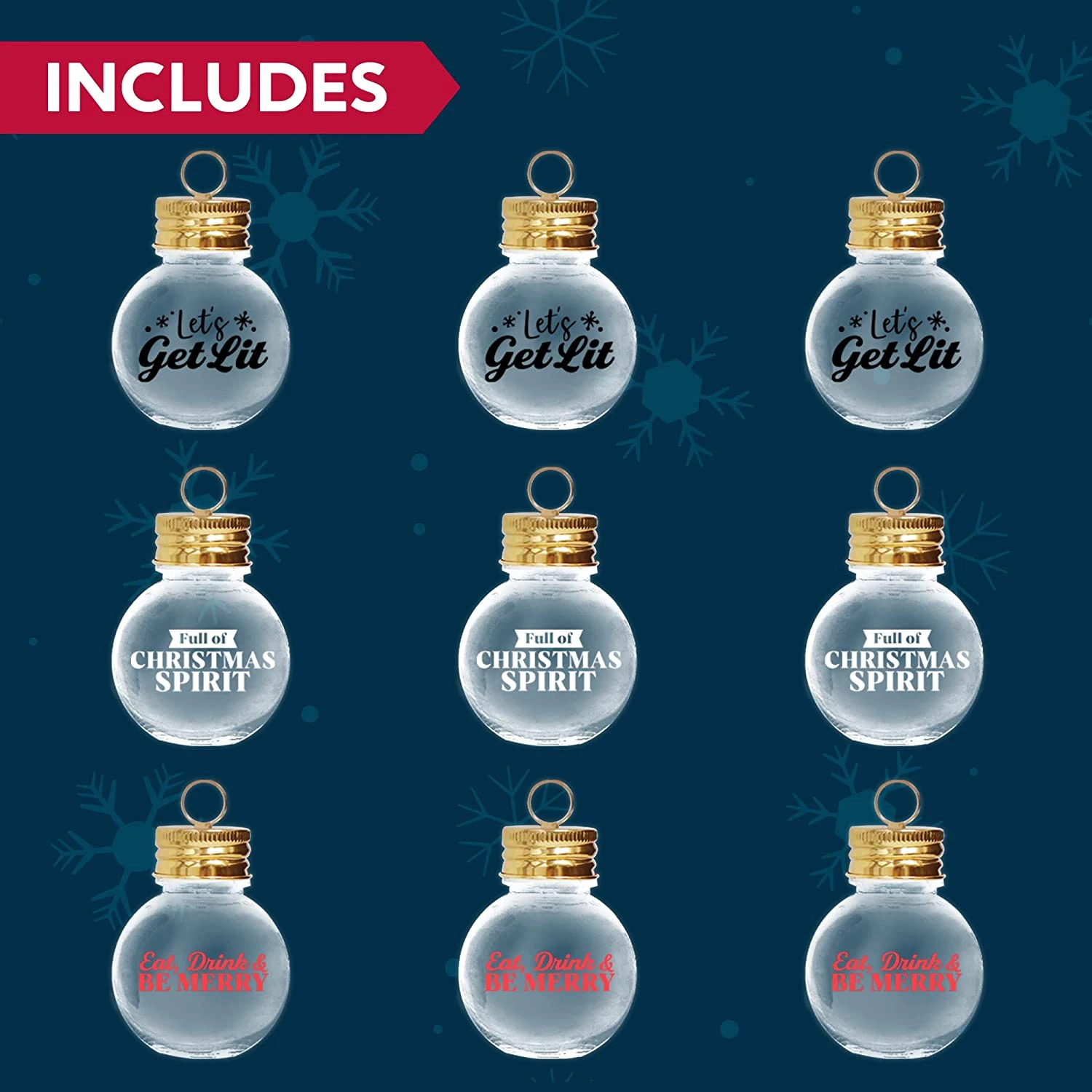 9 Pcs Boozeball Christmas Ornaments - Image 6