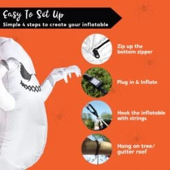 5ft Halloween Inflatable Hanging Boogie Ghost -Halloween Decorations Store 71V4msR81 L. AC SL1500