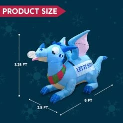 6 FT Long Inflatable Blue Dragon With Snowflake With Build-in LEDs 13 6 FT Long Inflatable Blue Dragon With Snowflake With Build-in LEDs -Halloween Decorations Store 71VPEnbr4iL. AC SL1500