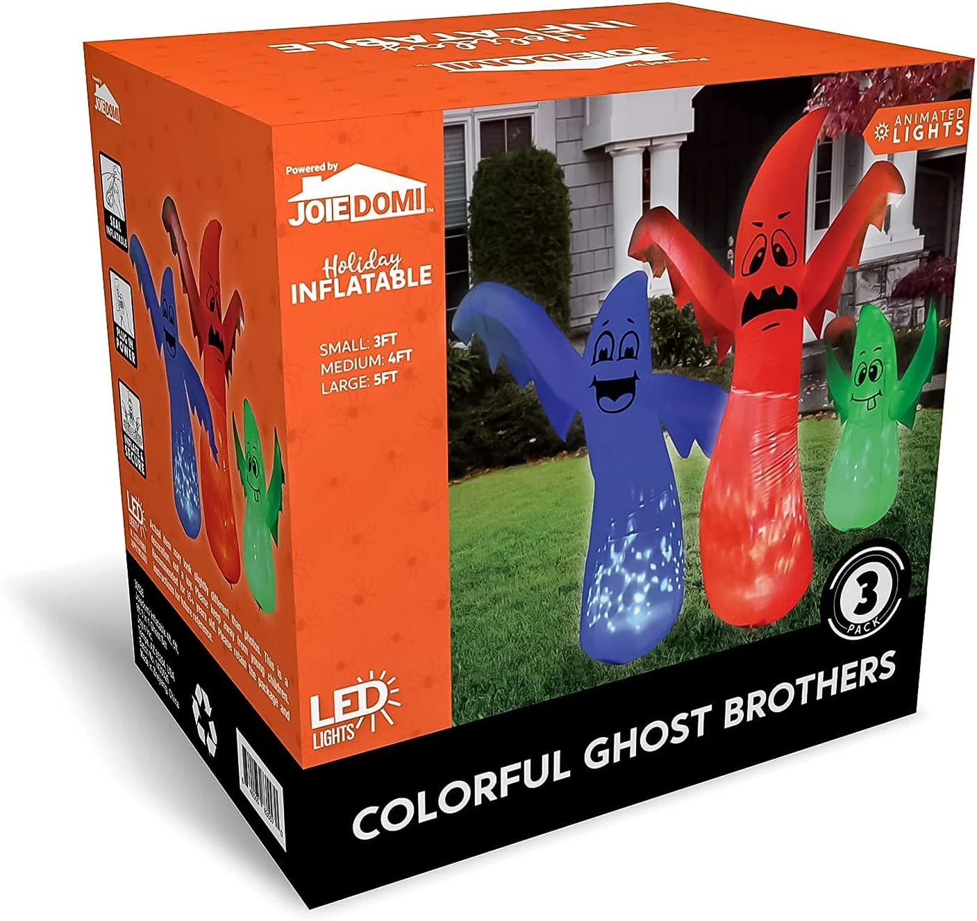 3 In 1 Halloween Cute Ghosts Inflatable - 6ft 5ft & 4ft - Image 8
