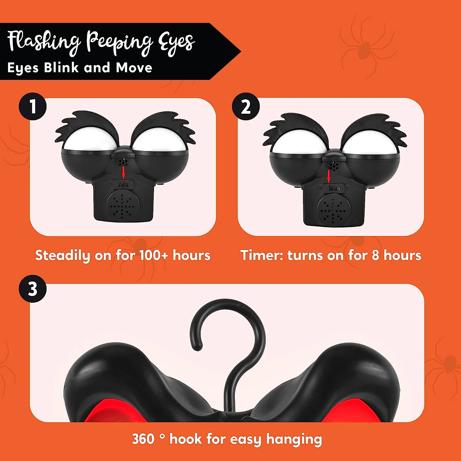 Flashing Peeping Eyes Lights 3 Pack - Red, Green, Purple - Image 6