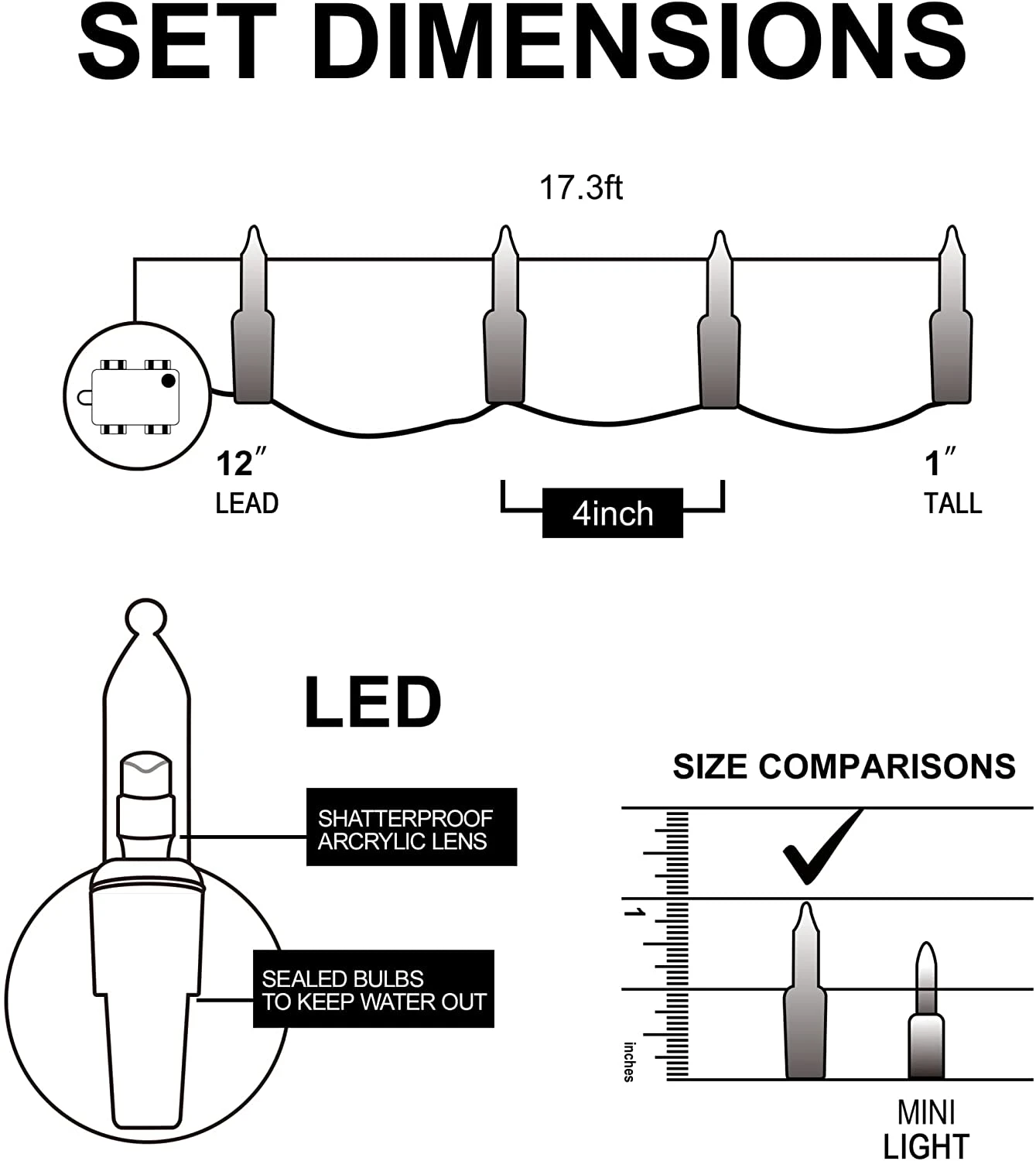 34.6 FT Christmas 2x50 Count Clear White LED Green Wire String Lights With Remote Control - Image 7