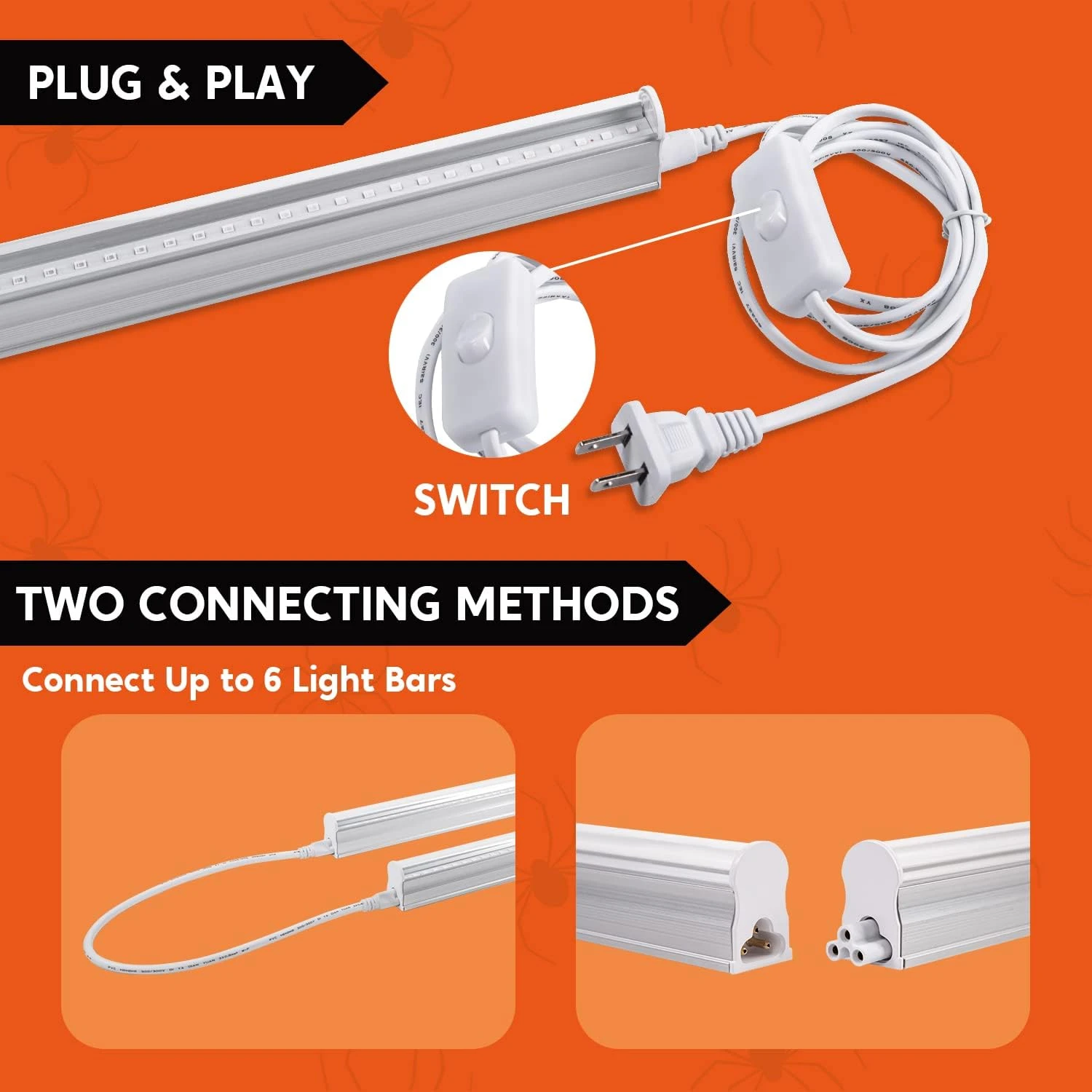 6Pcs 9W LED Black Light White Bar 1.3ft - Image 5