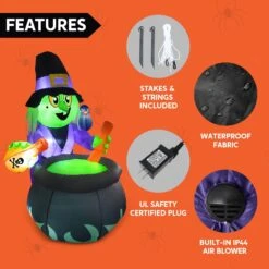 6ft Halloween Inflatable Witch With Cauldron -Halloween Decorations Store 71 sJlUraWL. AC SL1500