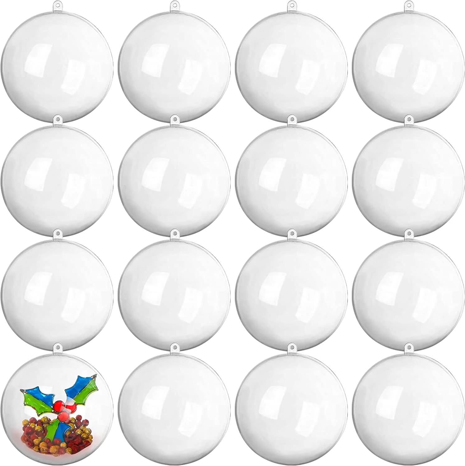 16Pcs Clear Plastic Ball Ornaments 3.94in - Image 8