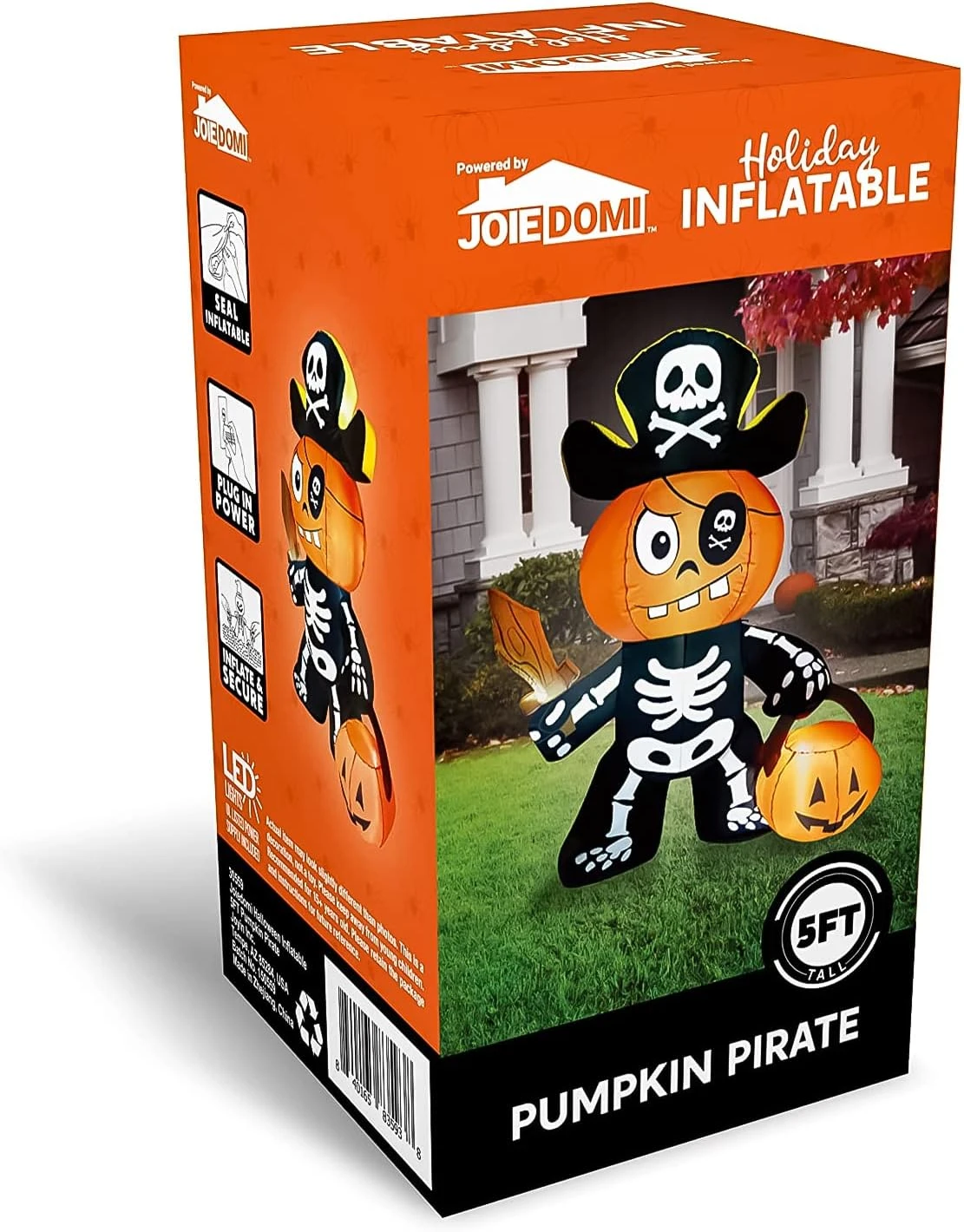 5ft Halloween Inflatable Ghost Pumpkin Pirate - Image 6