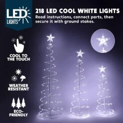 Lighted Spiral Christmas Tree Set LED Cool White - 3 Pcs -Halloween Decorations Store 71f1wvhuHoL. AC SL1500