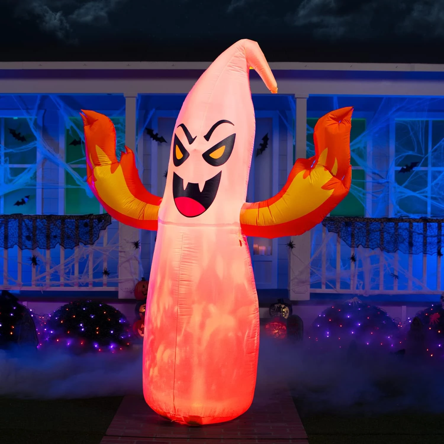 8ft Halloween Flaming Hand Ghost With Fire Light 6 8ft Halloween Flaming Hand Ghost With Fire Light - Image 4
