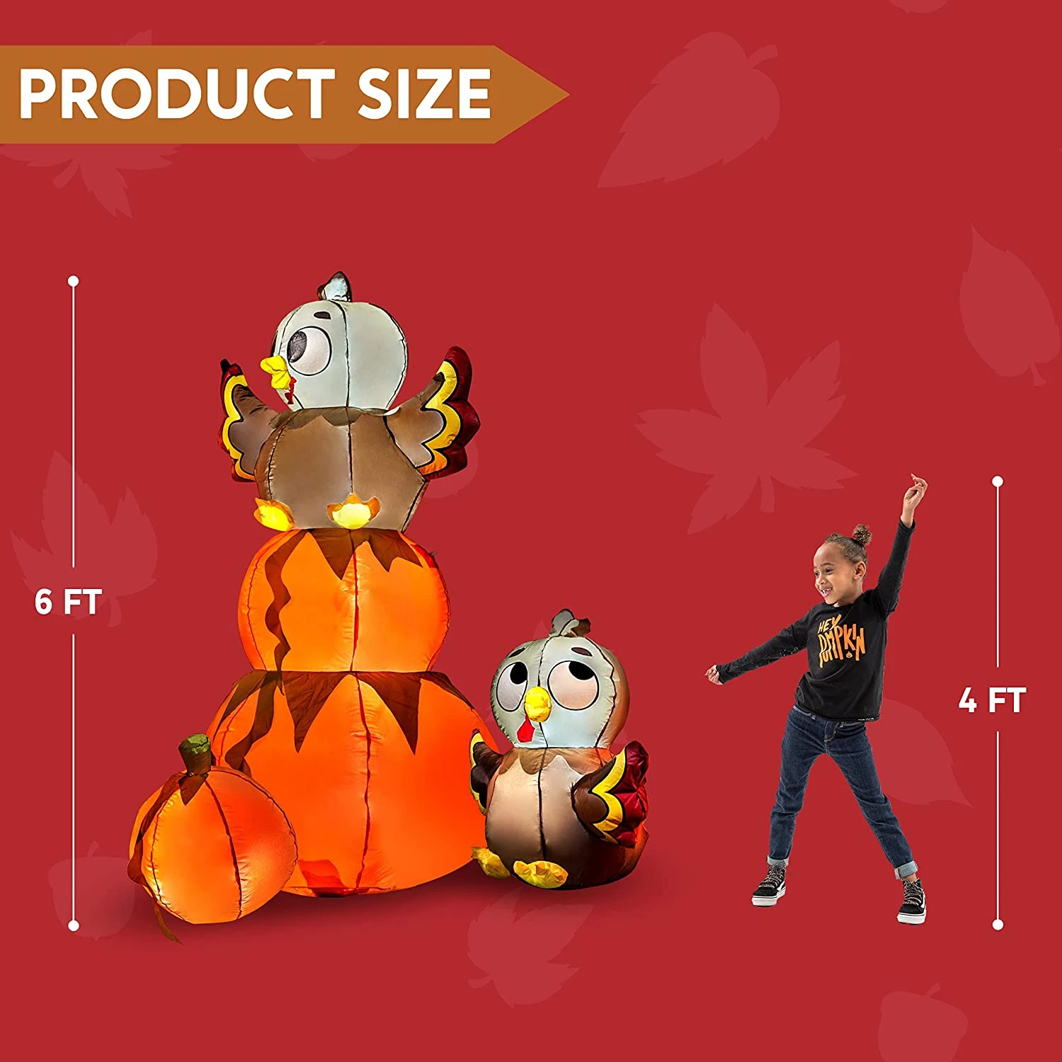 6ft Inflatable Stacking Pumpkin Turkey - Image 5