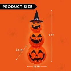 5ft LED Warm Yard Light - Tinsel Stacked Pumpkins -Halloween Decorations Store 71rkMPYYYvL. AC SL1500
