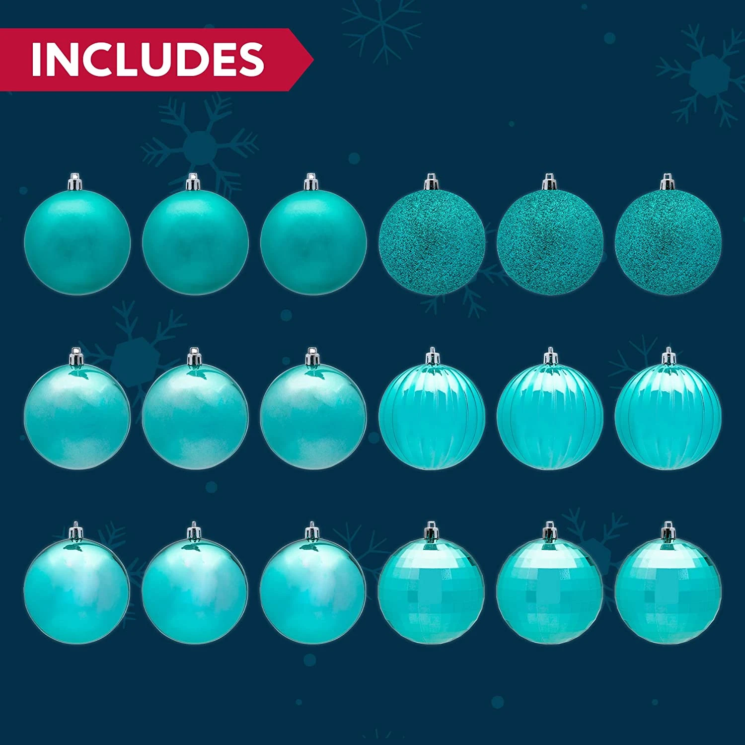 18Pcs Christmas Ball Ornaments Teal - Image 6