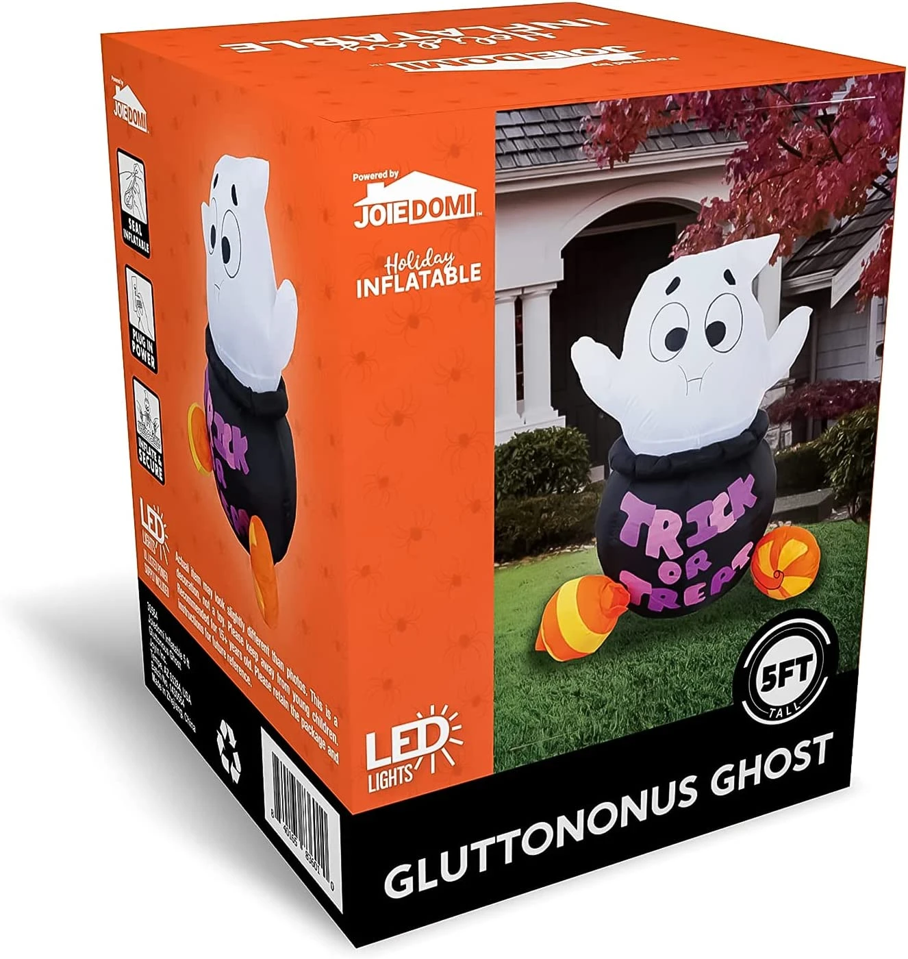 5ft Halloween Inflatable Ghost Stuck In Cauldron - Image 8
