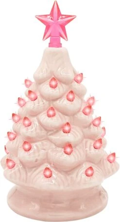 7in Ceramic Christmas Tree (Pink)
