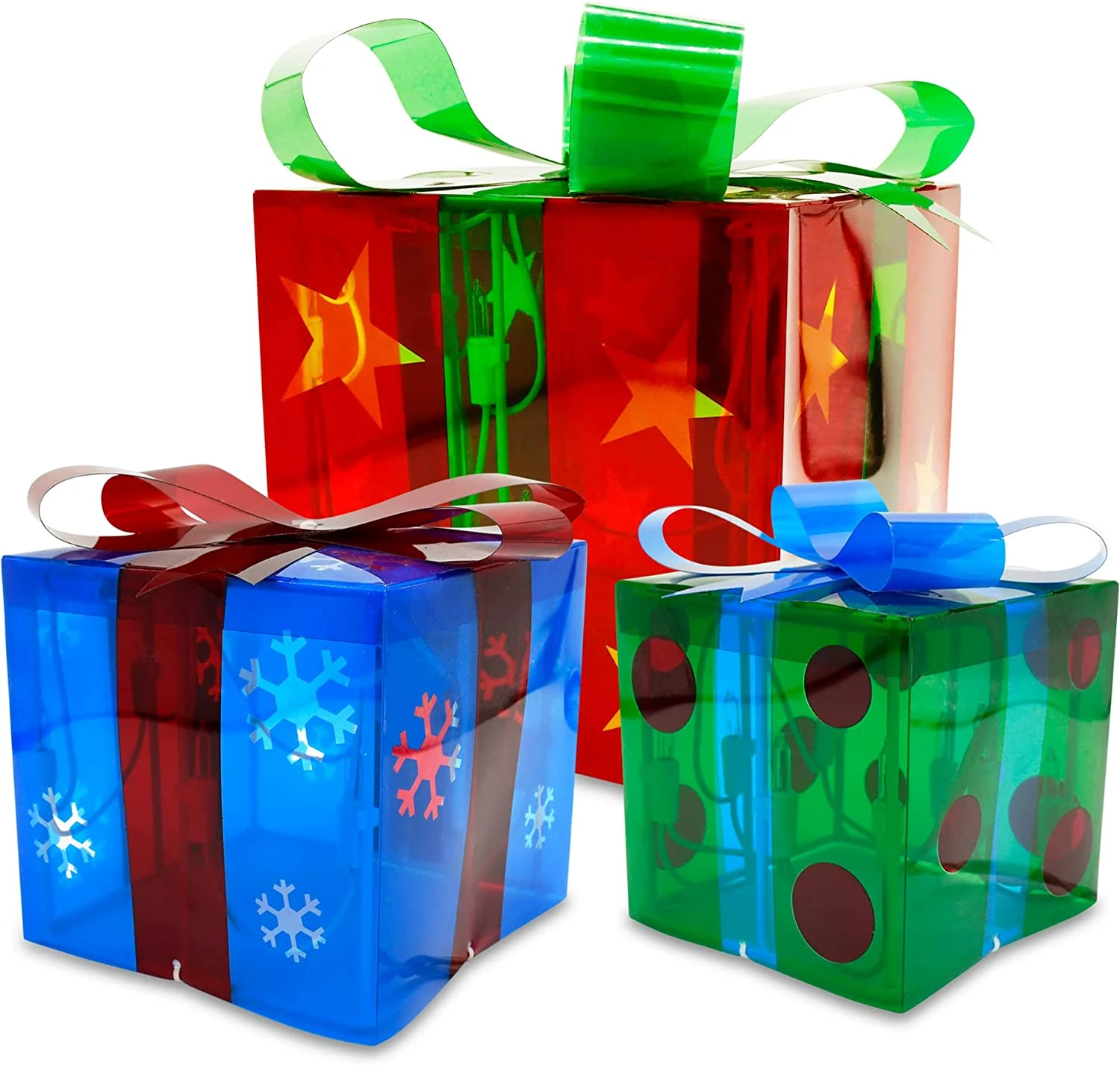 Christmas Light Boxes D?????¡ì??|cor Set Of 3 3 Christmas Light Boxes D?????¡ì??|cor Set Of 3