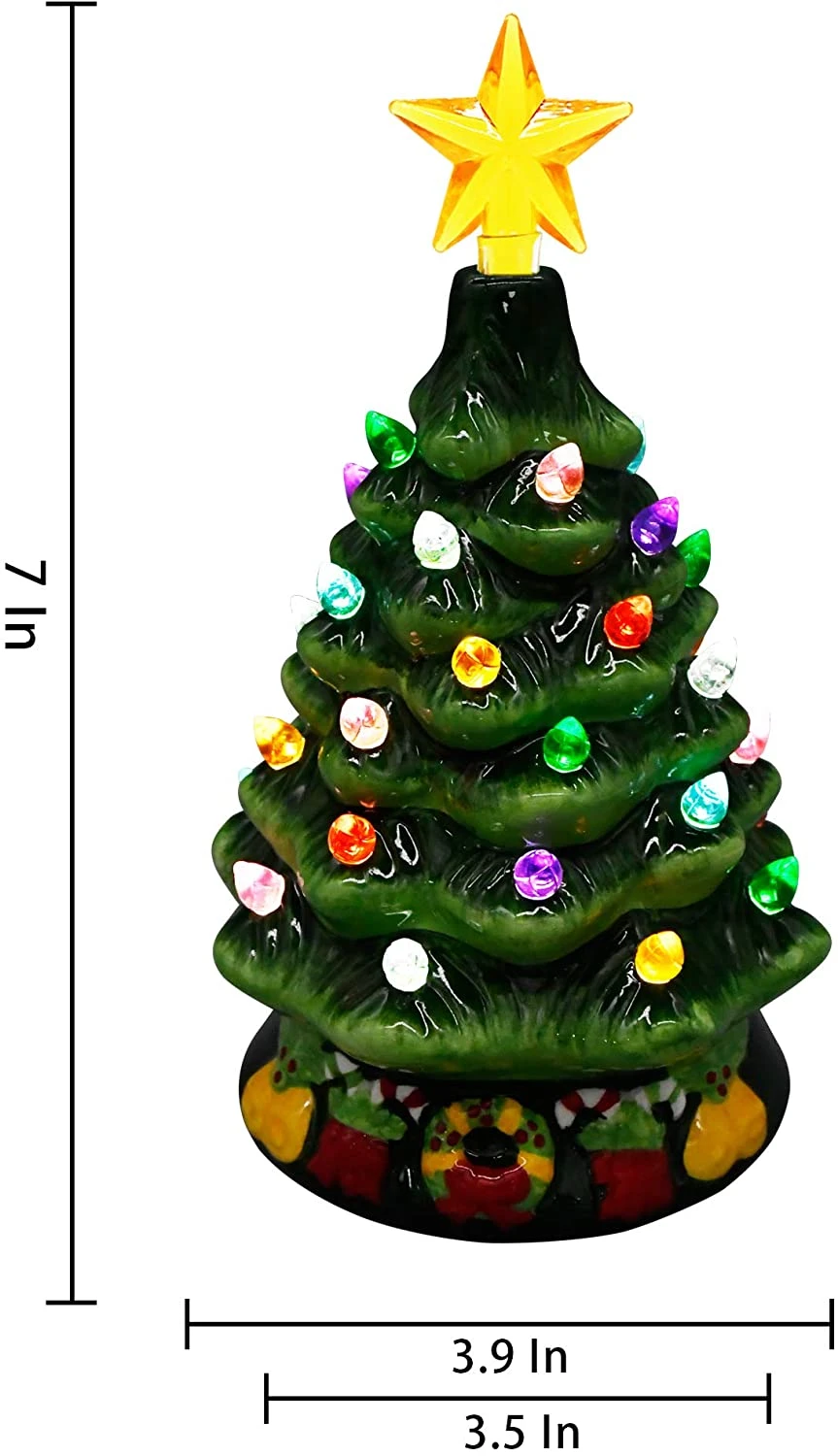 7in Ceramic Christmas Trees, 2 Sets - Image 7