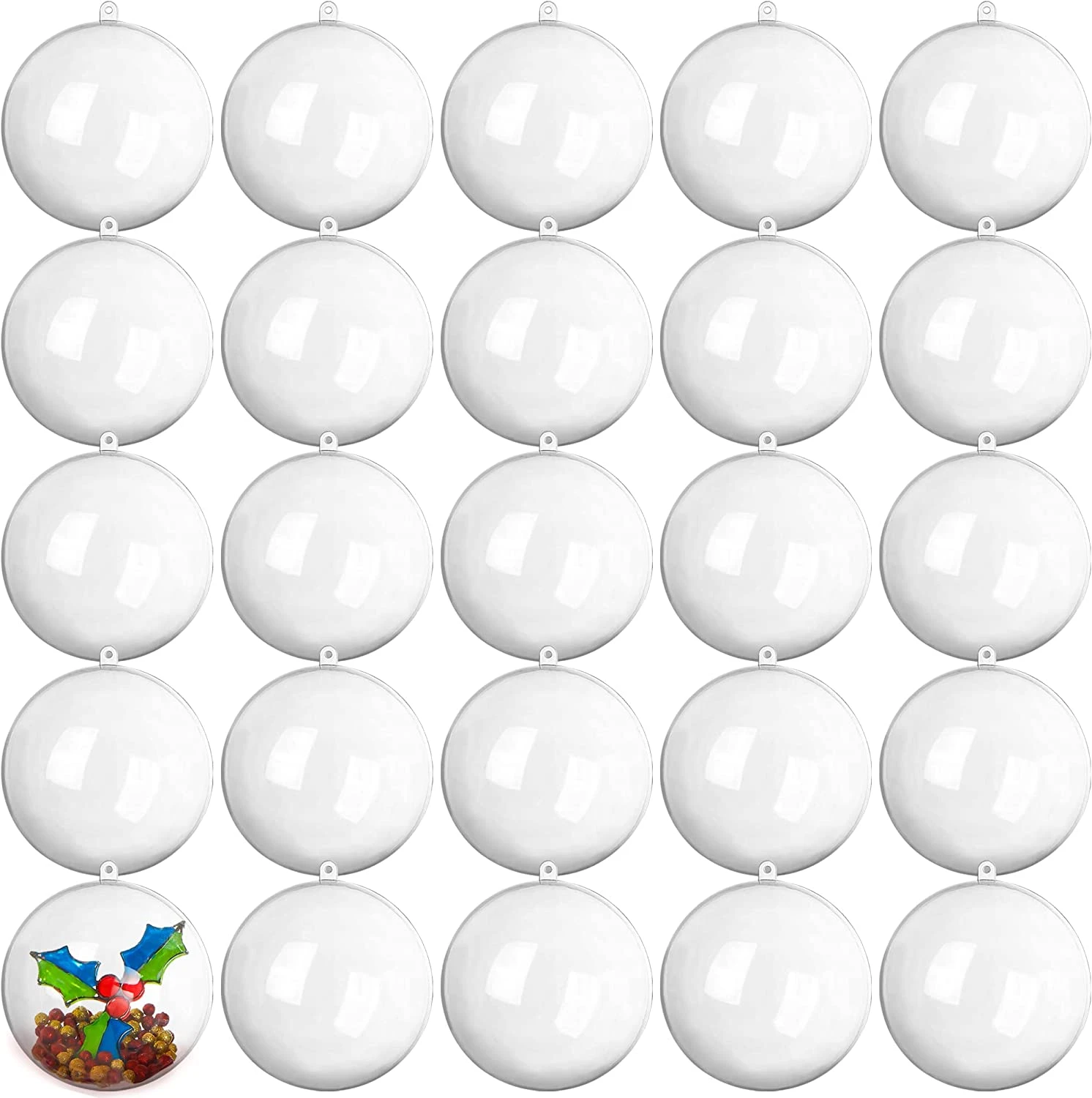 20Pcs Clear Plastic Ball Ornaments 2.76in - Image 9