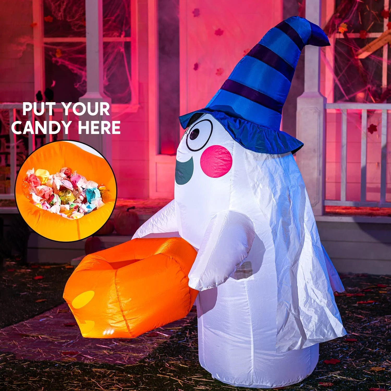 5ft Ghost With Candy Basket - Image 3