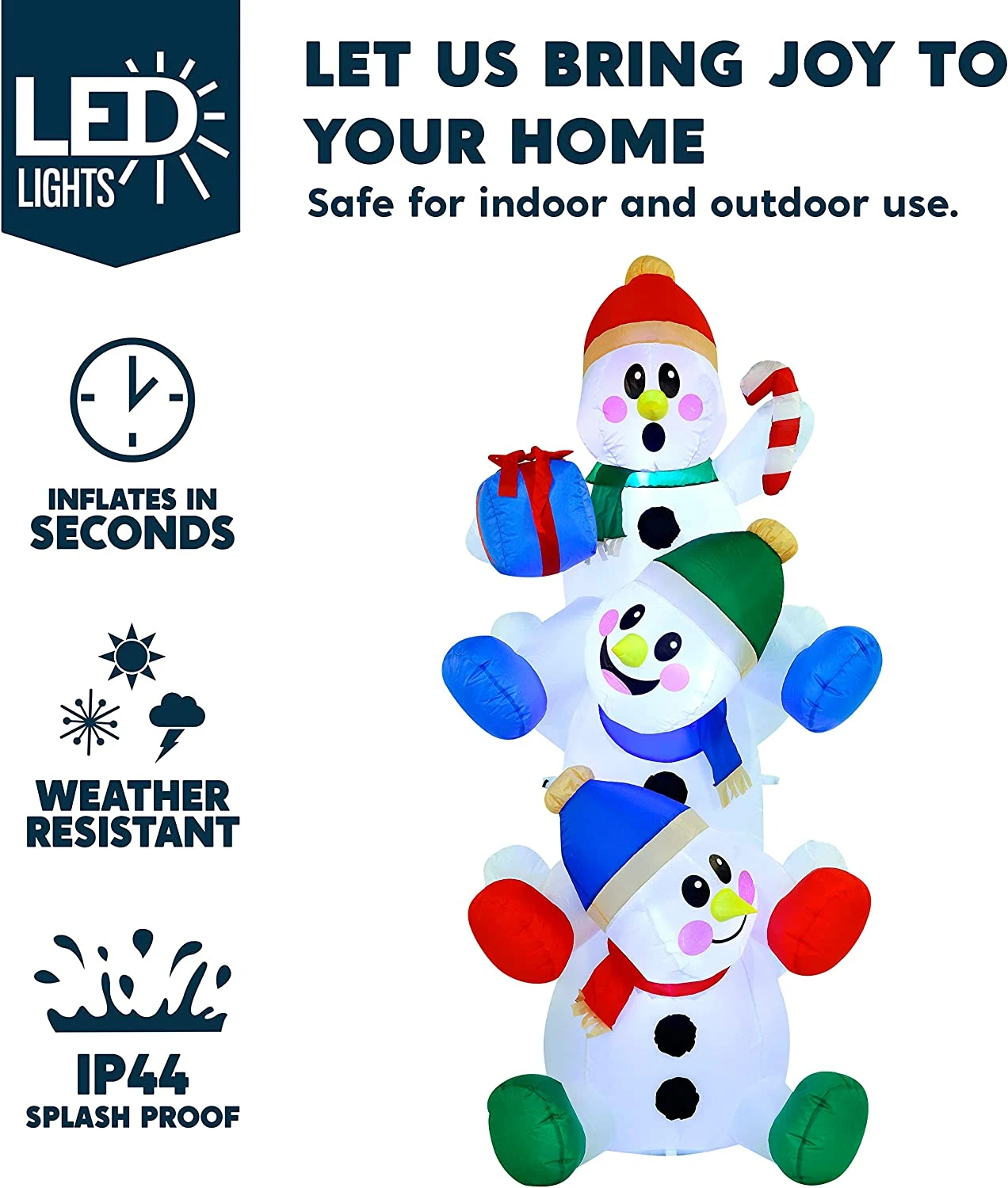 Large Snowman Inflatable (6 Ft) - Image 3