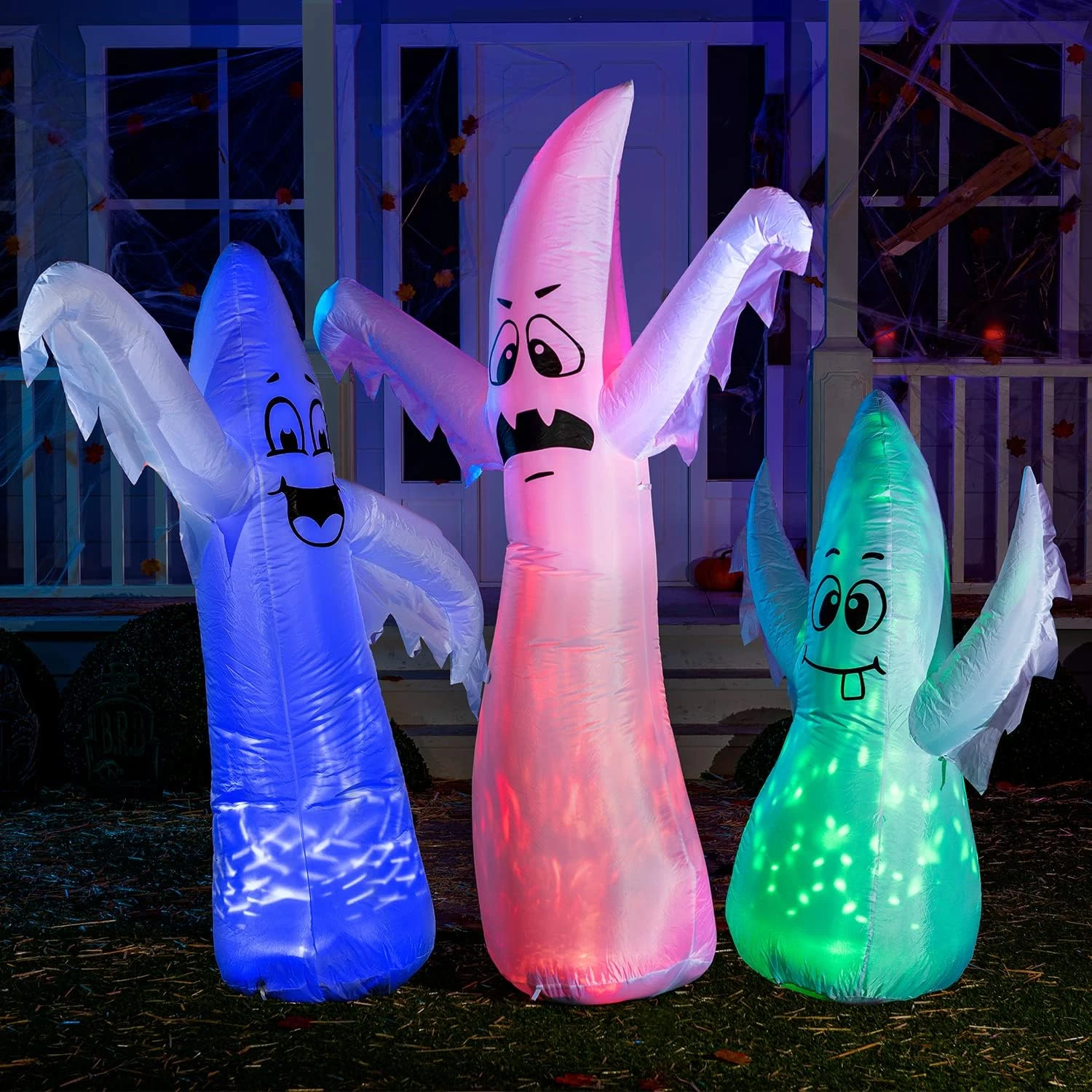3 In 1 Halloween Cute Ghosts Inflatable - 6ft 5ft & 4ft