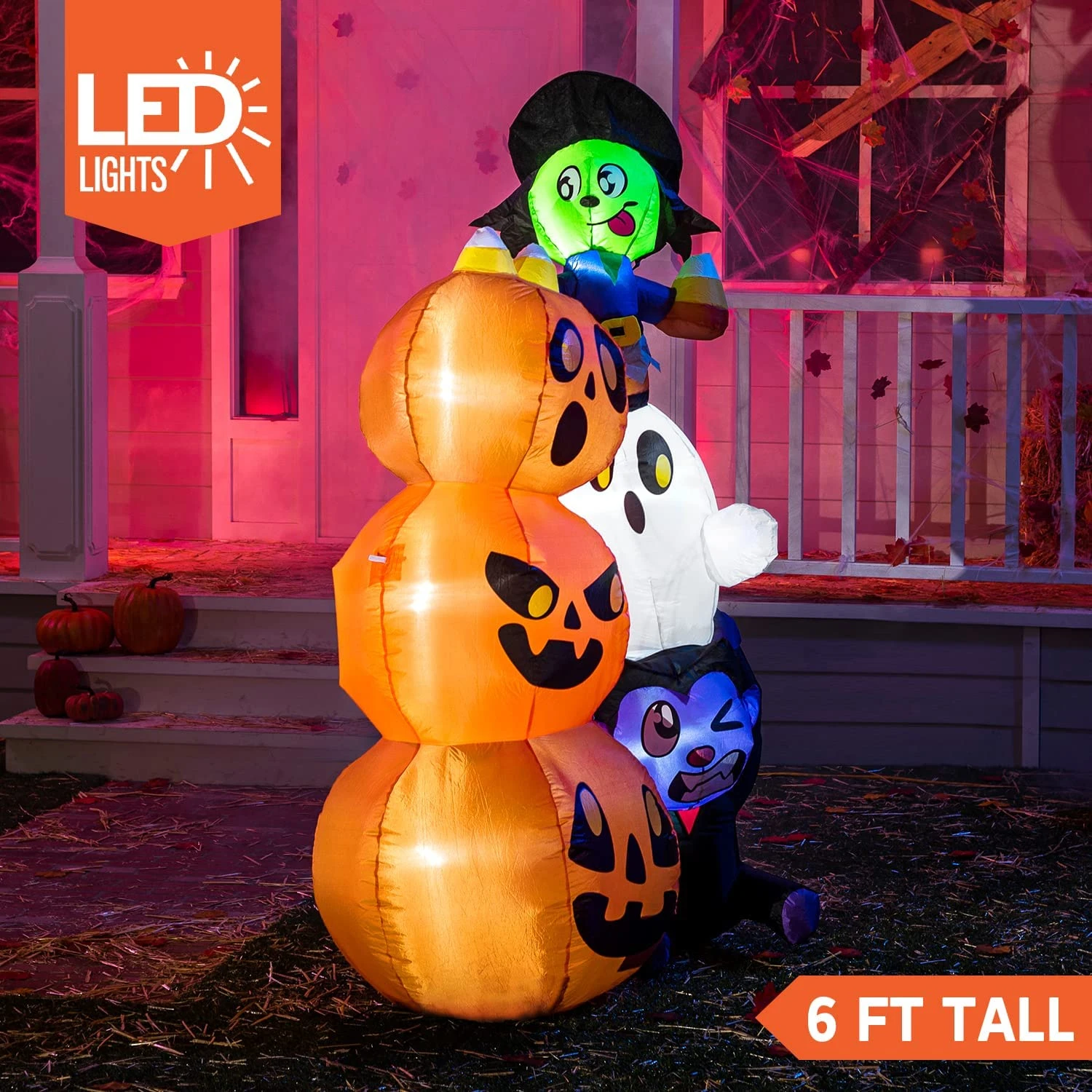 6ft Halloween Inflatable Stacked Characters 4 6ft Halloween Inflatable Stacked Characters - Image 2