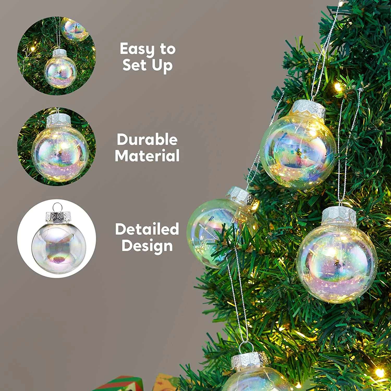 12 Pcs Chrome Christmas Ornaments 2.36in 6 12 Pcs Chrome Christmas Ornaments 2.36in - Image 4