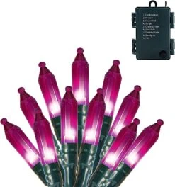 17.3 Ft Battery Operated 50 Counts Purple LED String Lights
