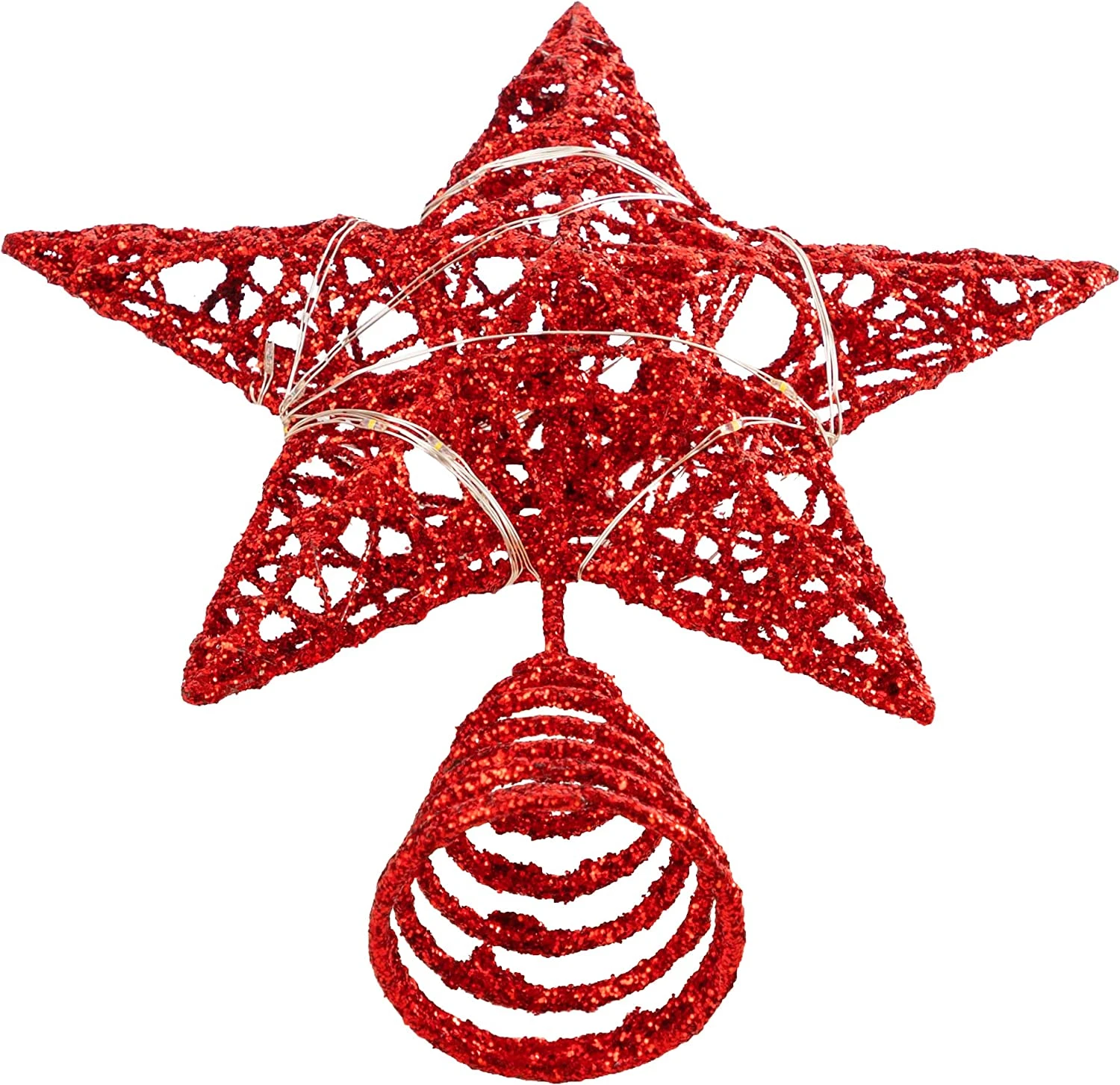 Glitter Red Star Tree Topper 8 Glitter Red Star Tree Topper - Image 6