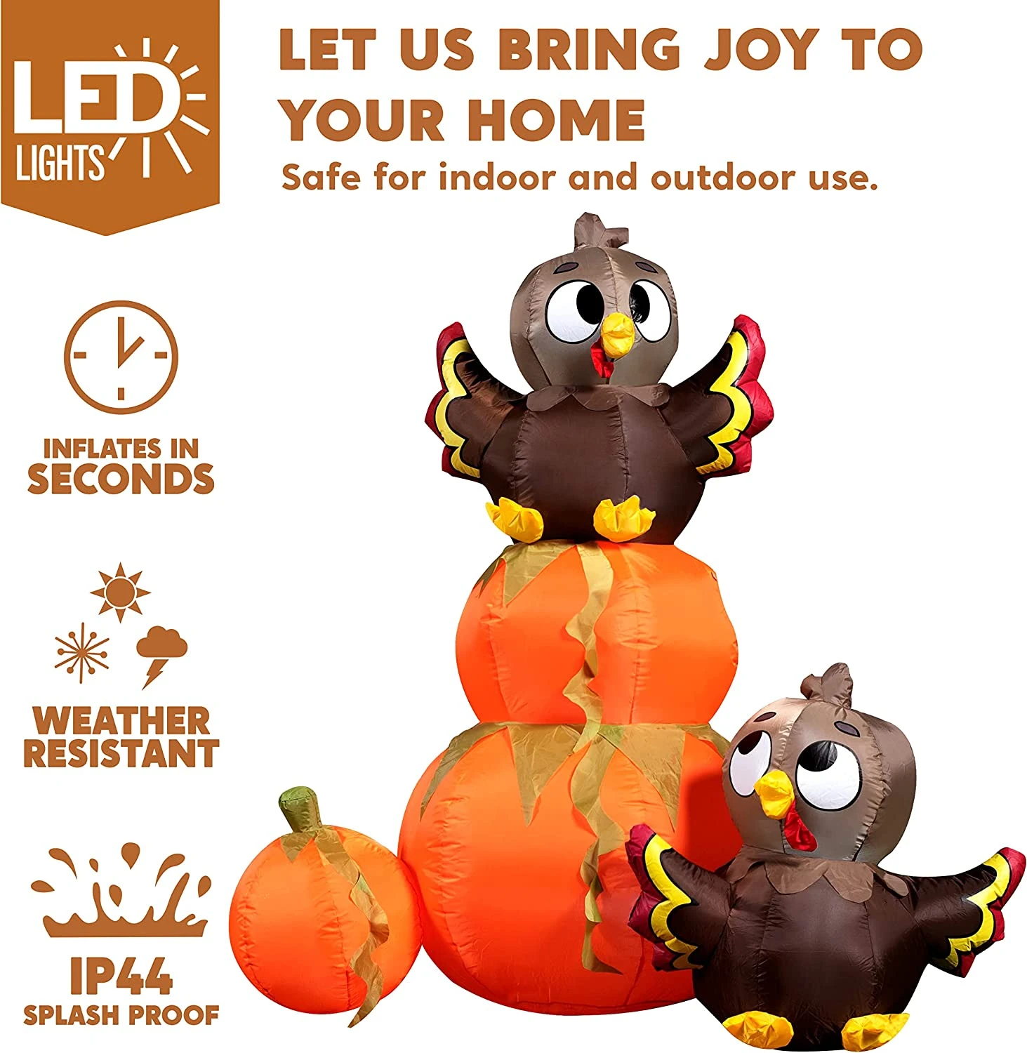 6ft Inflatable Stacking Pumpkin Turkey - Image 3