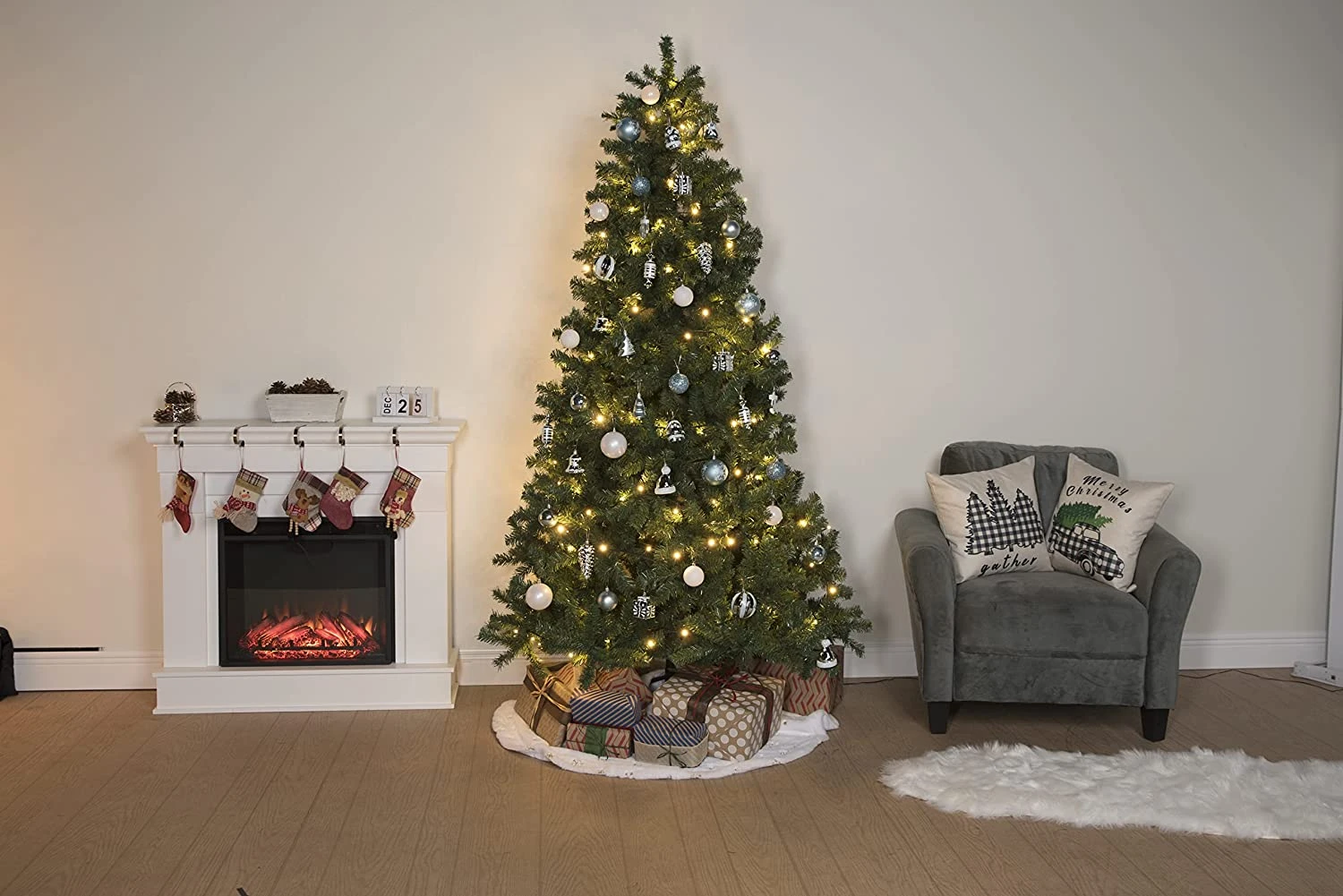 81 Pcs Assorted Shape Christmas Ornaments (Babyblue And White) - Image 5