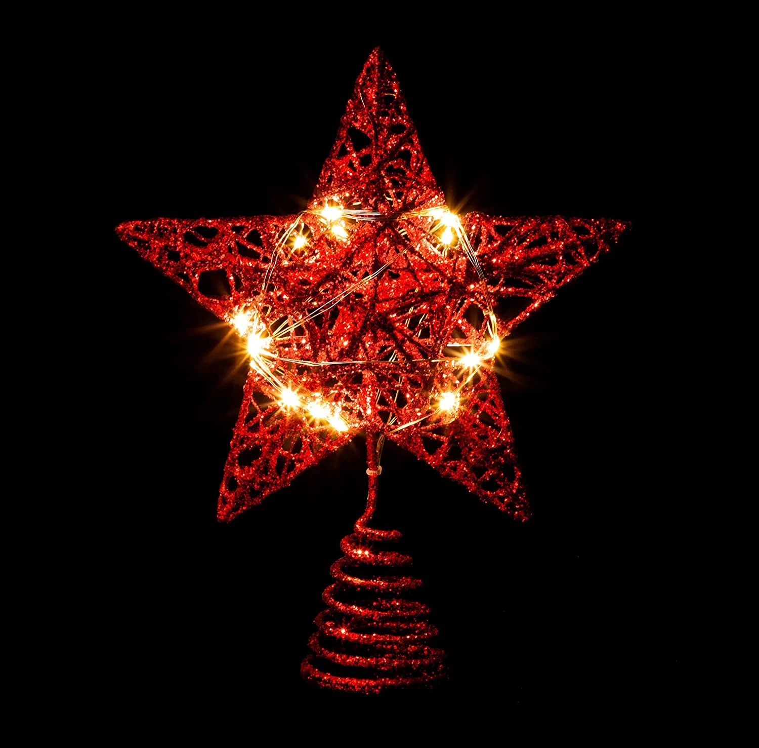 Glitter Red Star Tree Topper 10 Glitter Red Star Tree Topper - Image 8