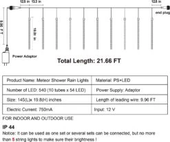 540 LEDs Christmas Lights Meteor Shower Lights, Blue -Halloween Decorations Store 81K VI6S3mL. AC SL1500