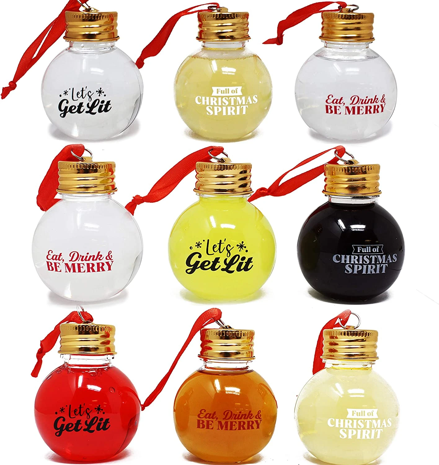9 Pcs Boozeball Christmas Ornaments