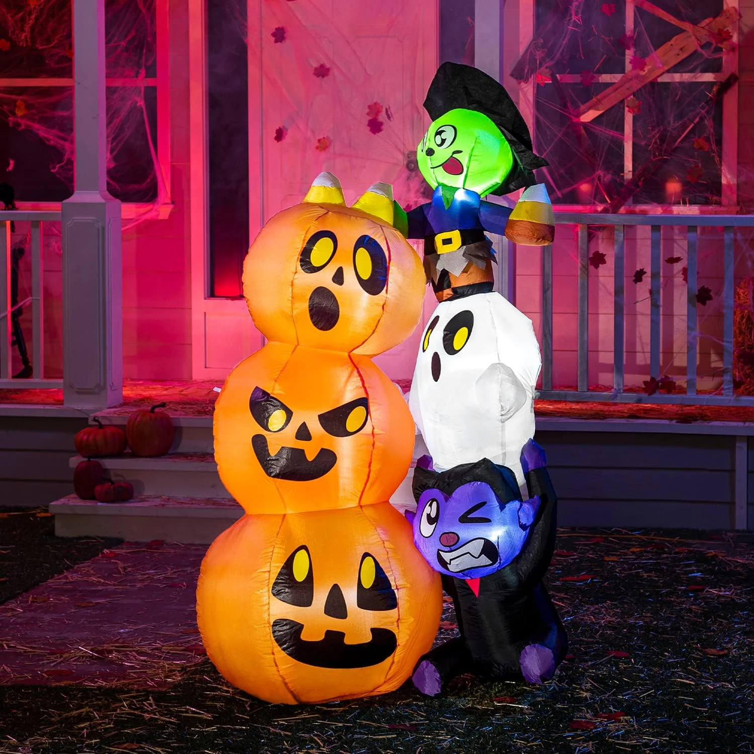 6ft Halloween Inflatable Stacked Characters 3 6ft Halloween Inflatable Stacked Characters