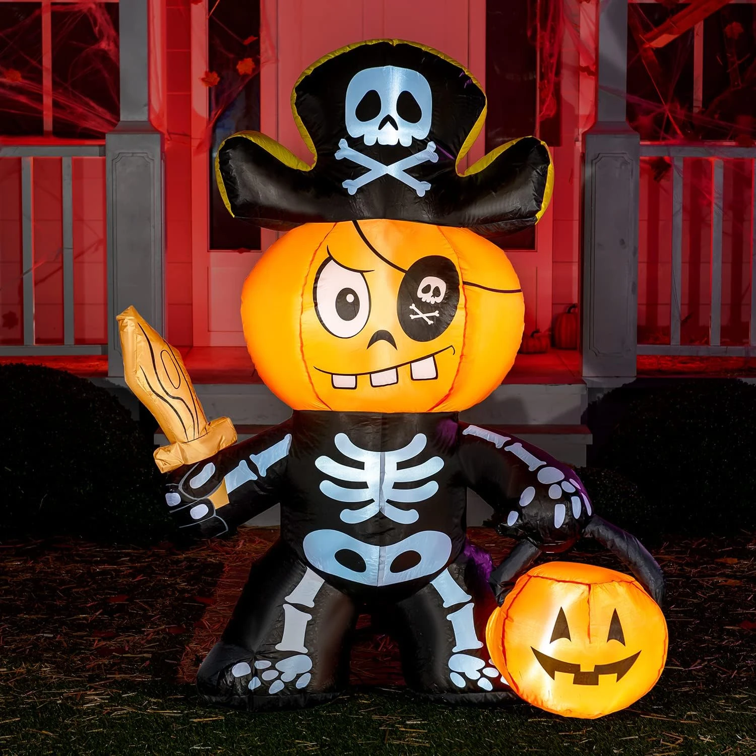 5ft Halloween Inflatable Ghost Pumpkin Pirate - Image 5