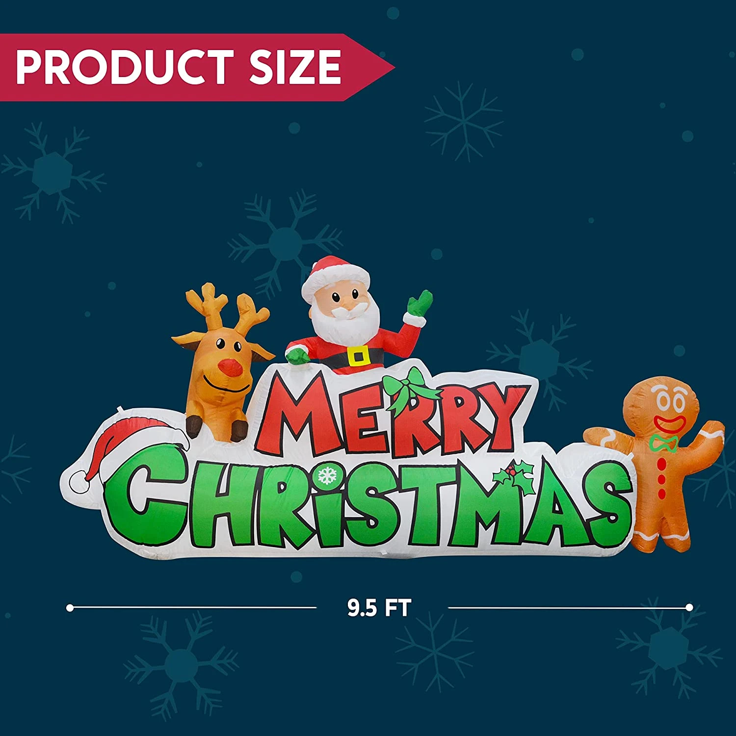 9.5ft Inflatable Merry Christmas 7 9.5ft Inflatable Merry Christmas - Image 5