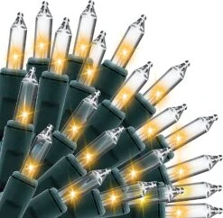 2 Set Of 100-Count Clear Green Wire Christmas Lights