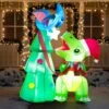 7ft Tall Dinosaur Decorating A Christmas Tree Christmas Inflatable