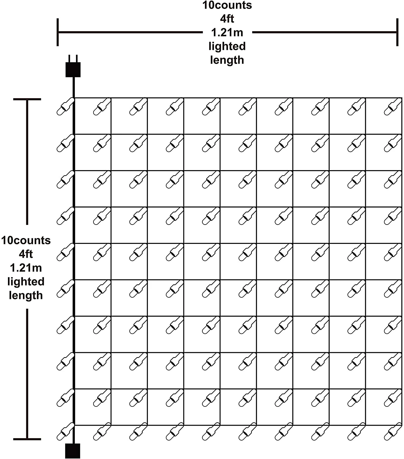 100 LED Christmas Net Lights, Warm White - Image 4