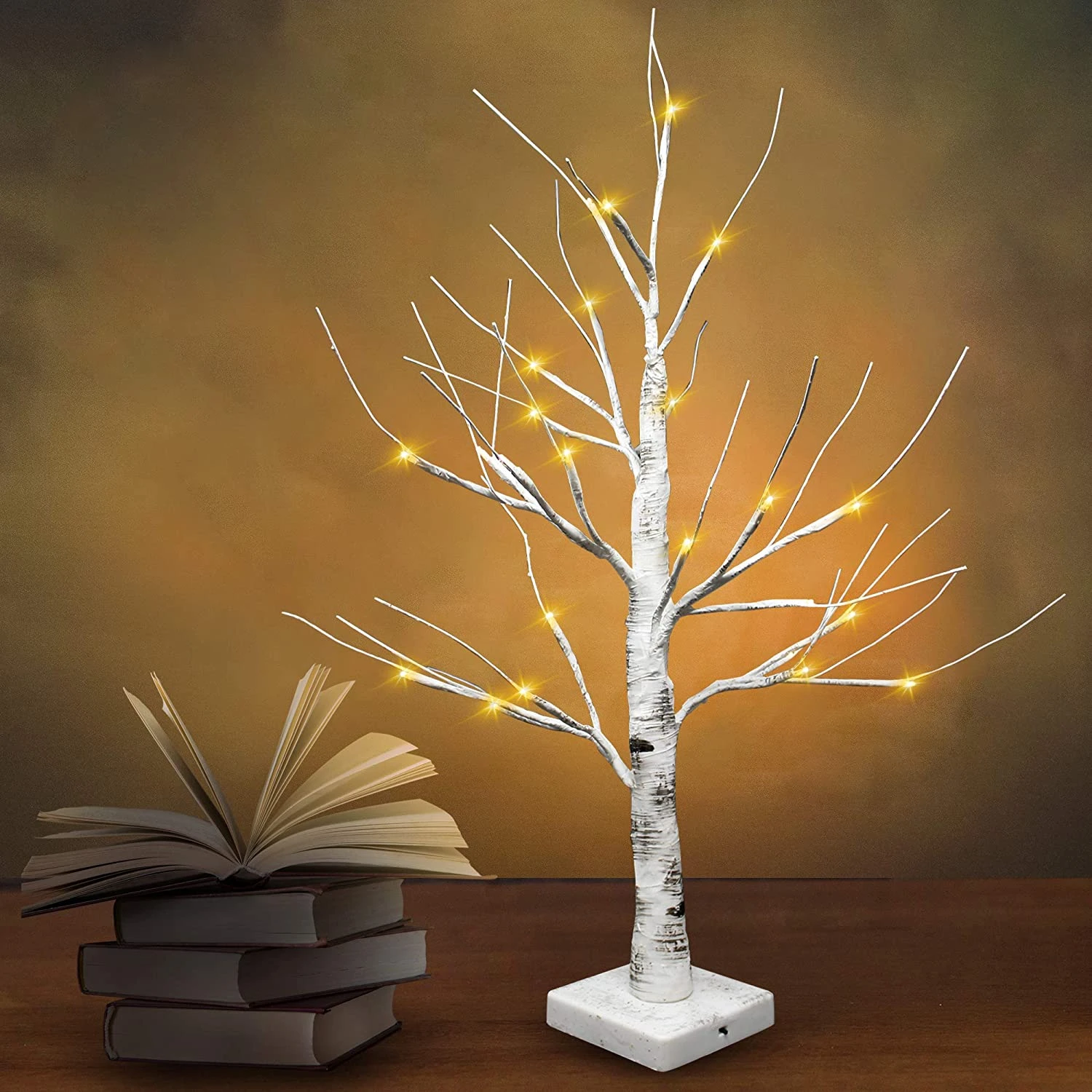 24in LED Birch Tree With 24 Lights, 2 Packs - Image 2