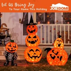 5ft LED Warm Yard Light - Tinsel Stacked Pumpkins -Halloween Decorations Store 81sx7yaLLQL. AC SL1500