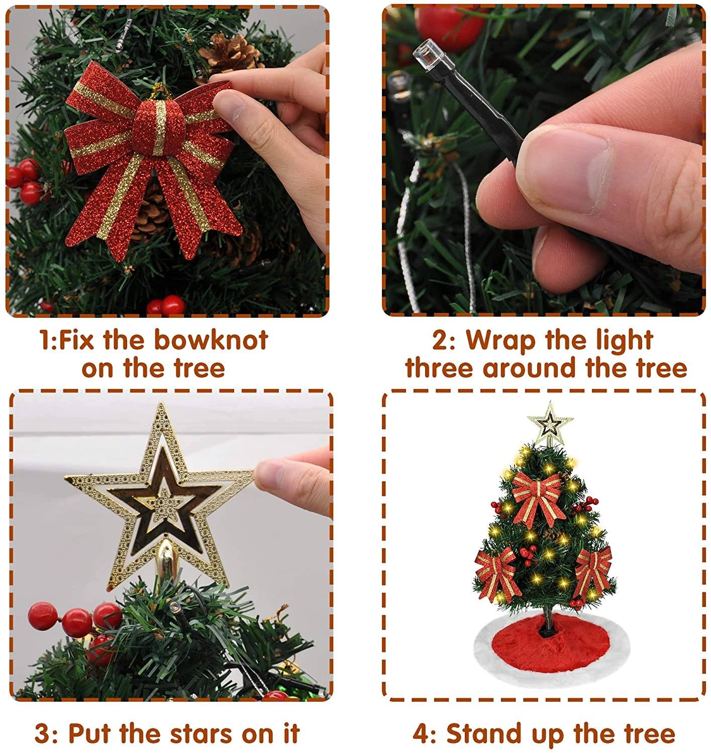 24in Prelit Tabletop Christmas Tree With Tree Skirt - Image 5