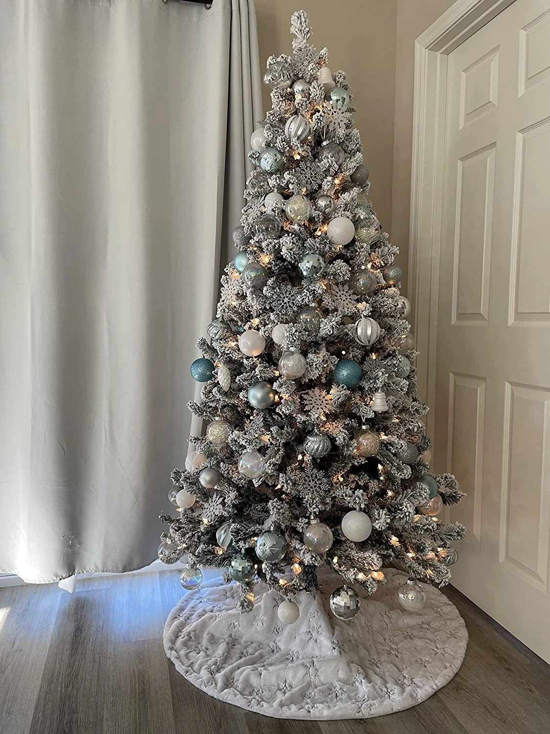 81 Pcs Assorted Shape Christmas Ornaments (Babyblue And White) - Image 8