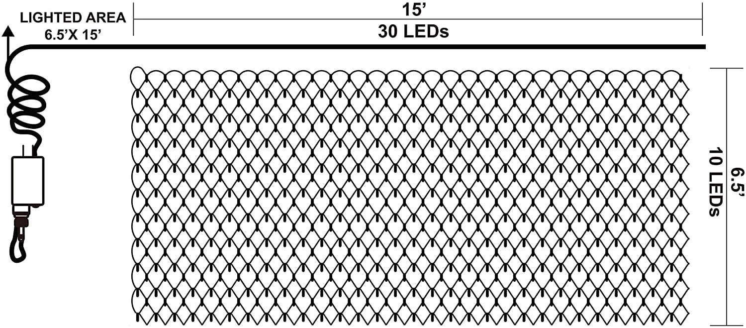 300 LED Christmas Lights Net Lights, Multicolor 6 300 LED Christmas Lights Net Lights, Multicolor - Image 4