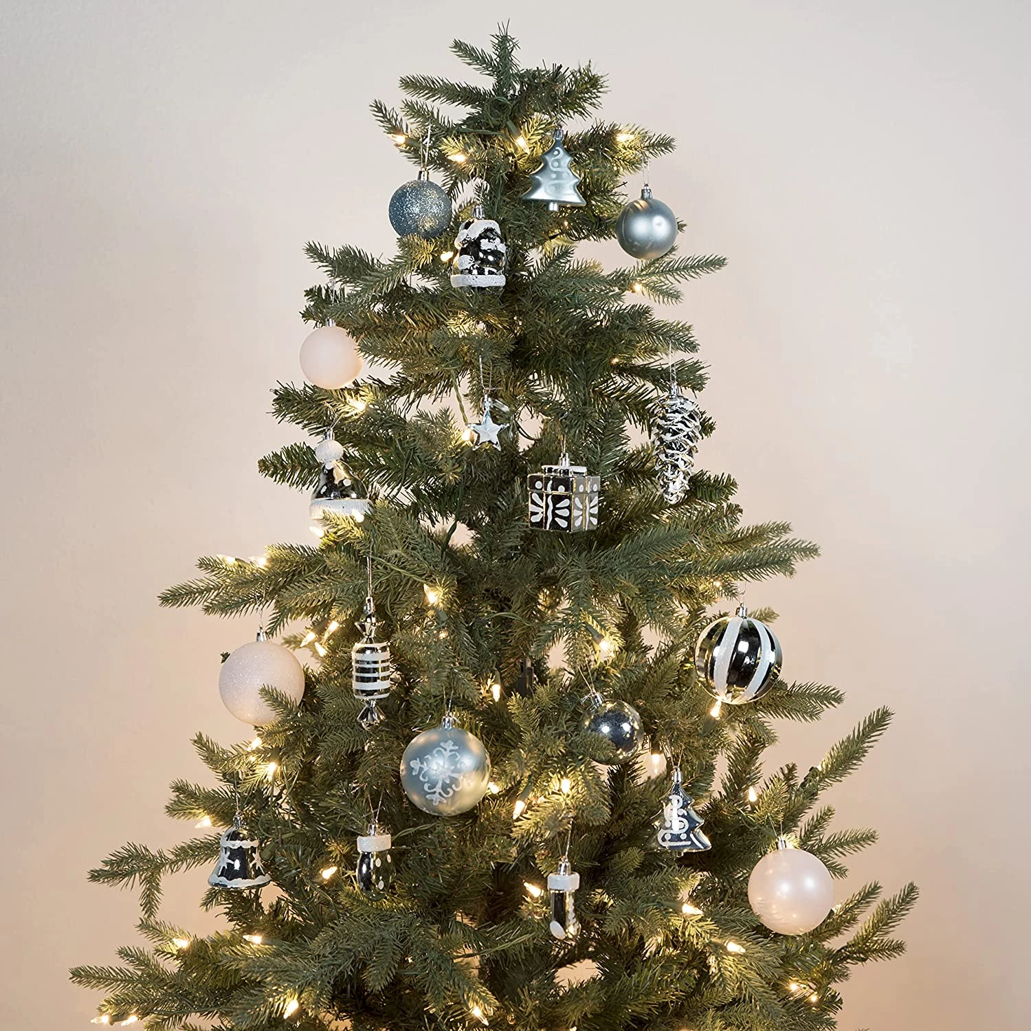 81 Pcs Assorted Shape Christmas Ornaments (Babyblue And White) - Image 6