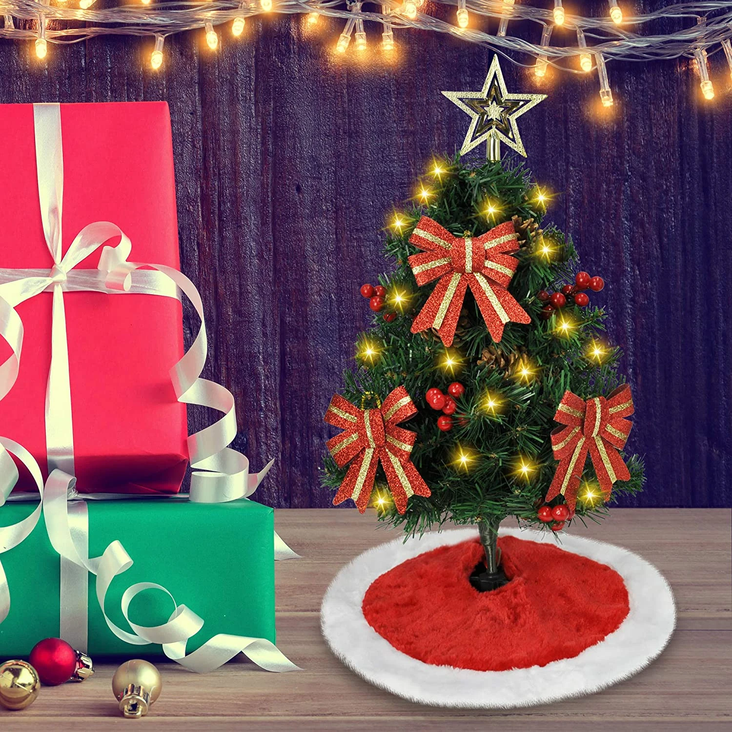 24in Prelit Tabletop Christmas Tree With Tree Skirt - Image 2