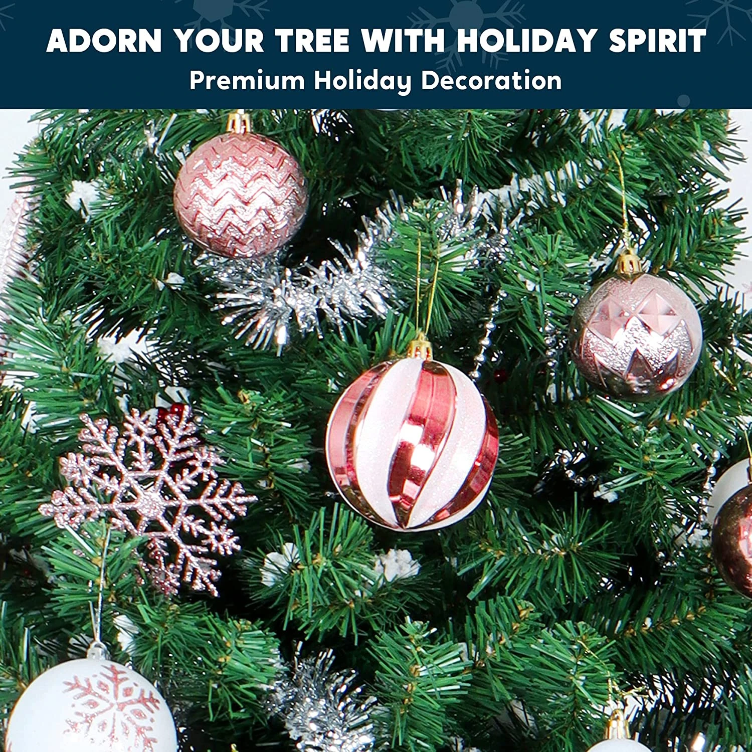 Blue & White Christmas Ornaments, 133 Pcs - Image 4