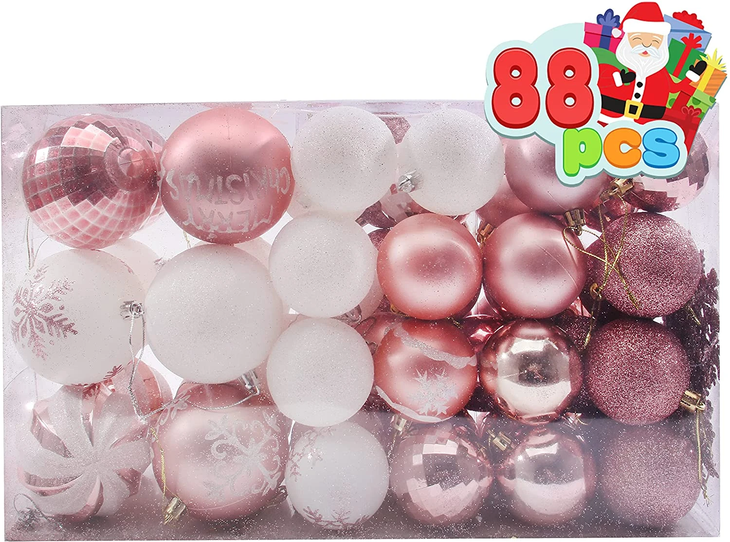 88 Pcs Rose Gold & White Christmas Ornaments 10 88 Pcs Rose Gold & White Christmas Ornaments - Image 8
