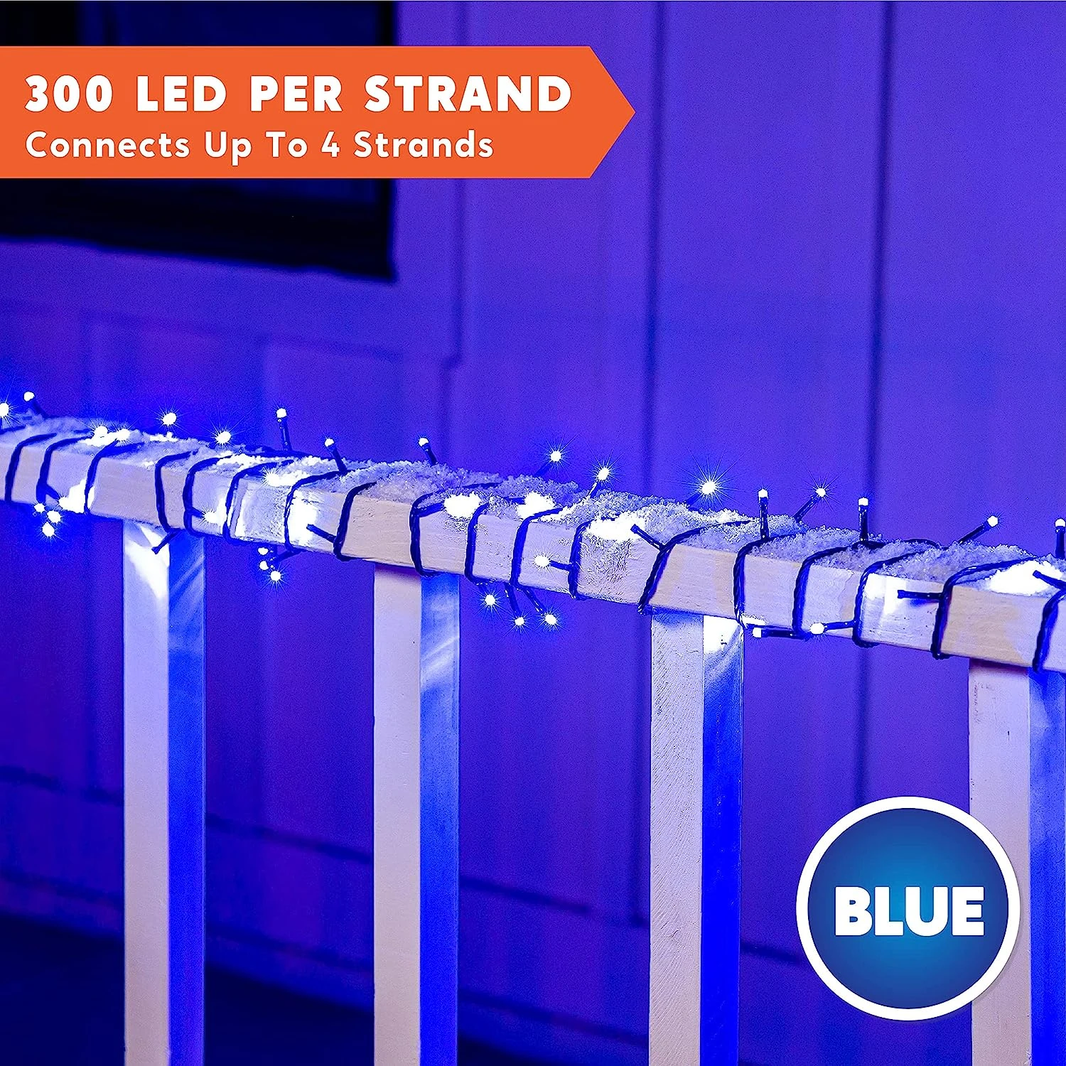 300-Count Blue LED Mini String Lights, 8 Modes - Image 3