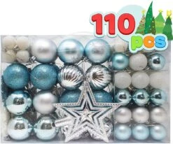 110 Pcs Blue, White, And Silver Christmas Ornaments 15 110 Pcs Blue, White, And Silver Christmas Ornaments -Halloween Decorations Store 91Bt6fni2KL. AC SL1500