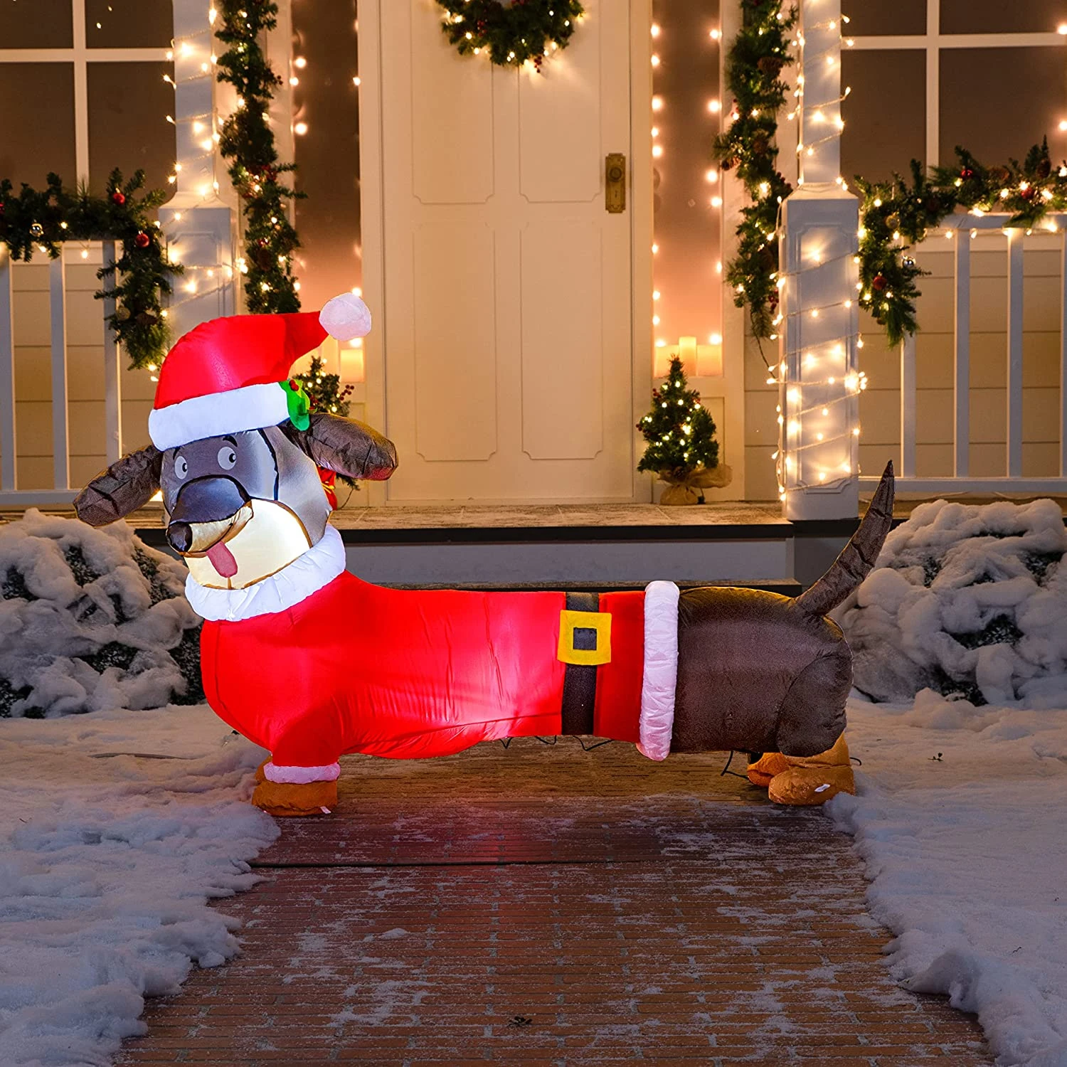 Tall Santa's 'Lil Helper Dachshund Inflatable (5ft) - Image 10